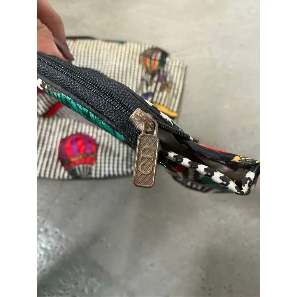 Christian Dior Vintage Air Balloon Printed Cosmetic Bag Bundle | Black and White